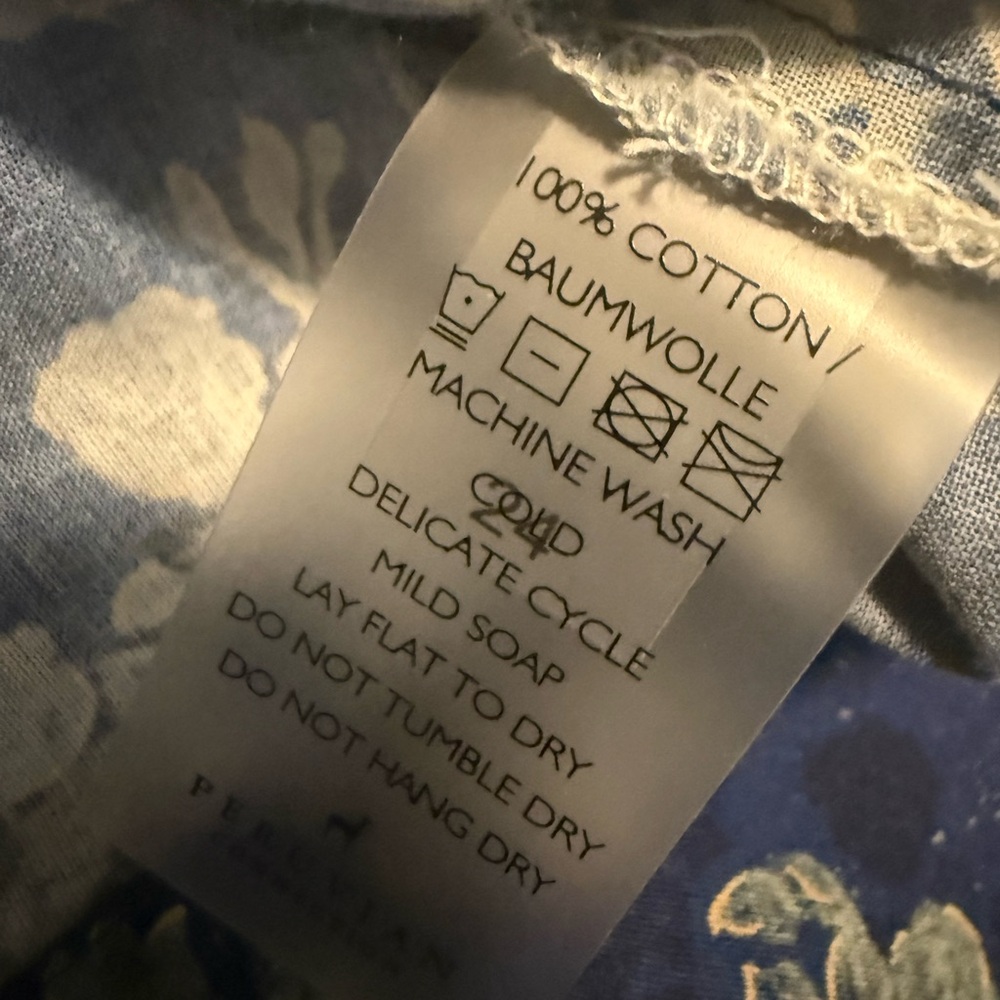 Peruvian Connection Navy Blue Rose 3/4 Sleeve Blouse Size Small - Picture 5 of 7